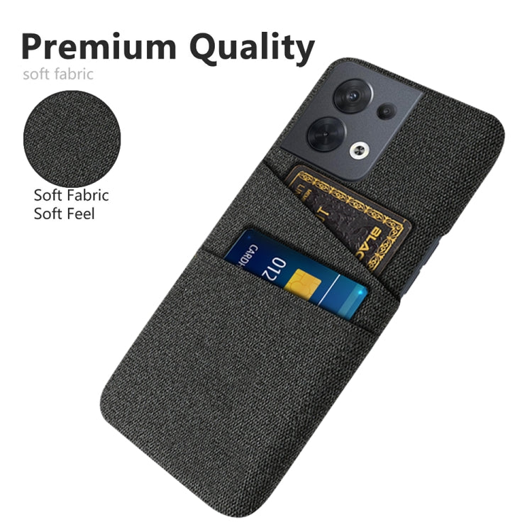 For OPPO Reno8 Cloth Texture Card Slot PC+Nylon Phone Case