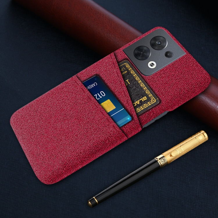 For OPPO Reno8 Cloth Texture Card Slot PC+Nylon Phone Case