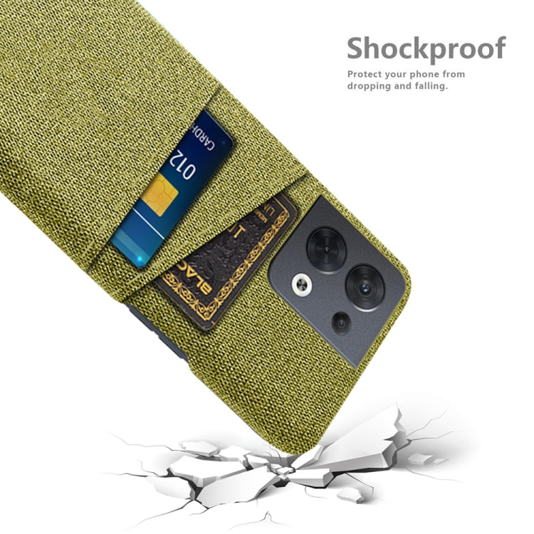 For OPPO Reno8 Cloth Texture Card Slot PC+Nylon Phone Case