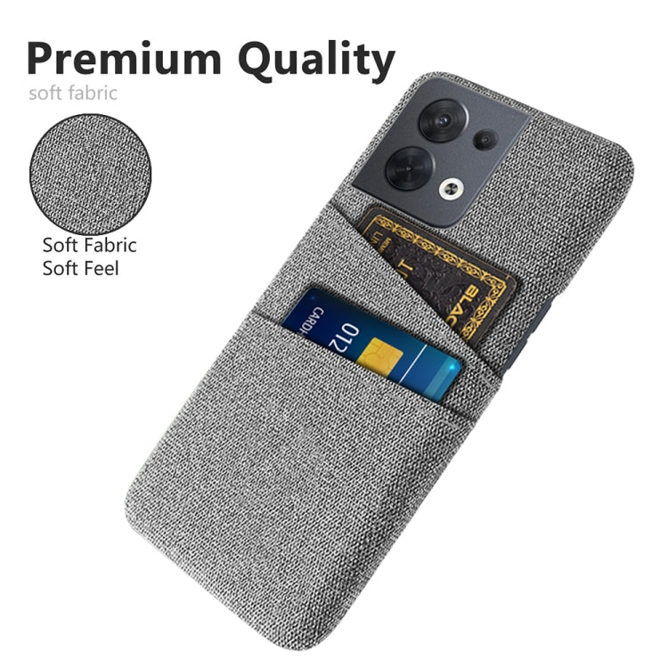 For OPPO Reno8 Cloth Texture Card Slot PC+Nylon Phone Case