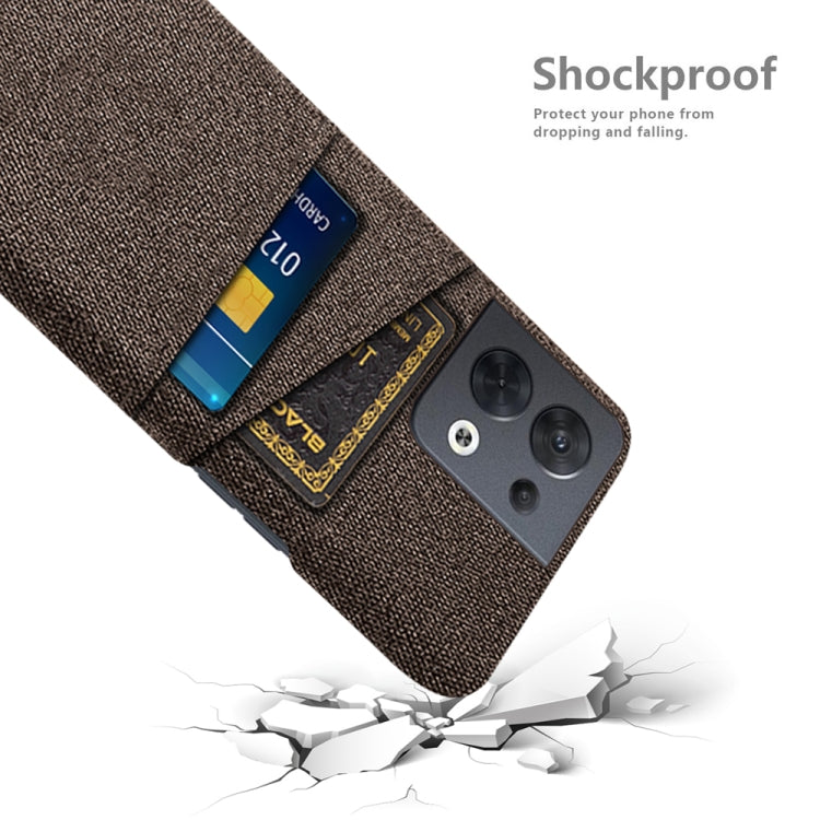 For OPPO Reno8 Cloth Texture Card Slot PC+Nylon Phone Case