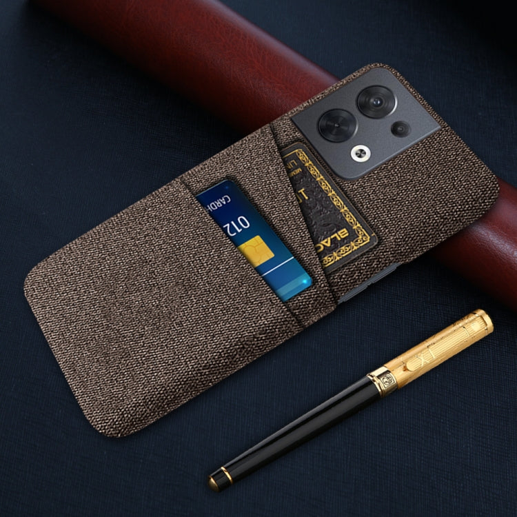 For OPPO Reno8 Cloth Texture Card Slot PC+Nylon Phone Case