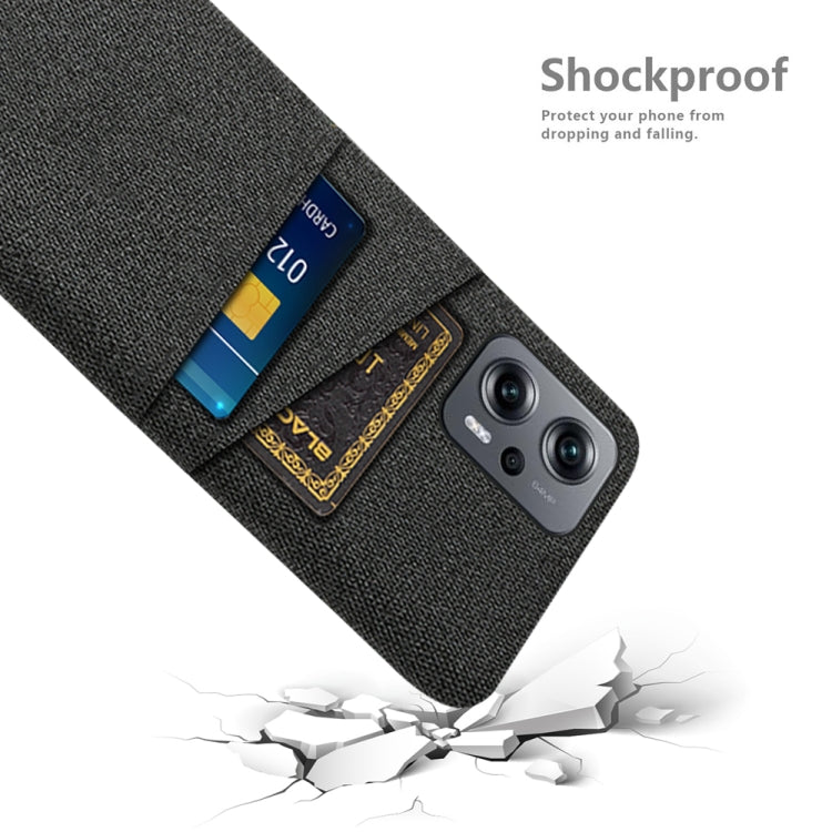 For Xiaomi Redmi Note 11T Pro+ Cloth Texture Card Slot PC+Nylon Phone Case