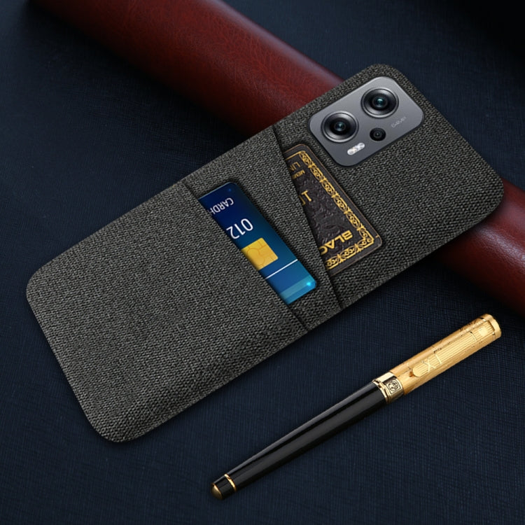 For Xiaomi Redmi Note 11T Pro+ Cloth Texture Card Slot PC+Nylon Phone Case