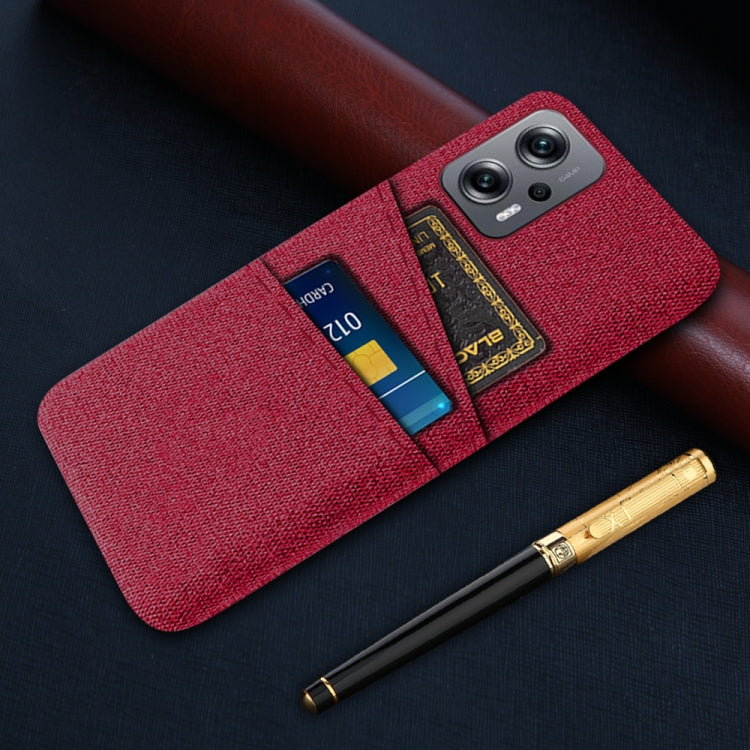 For Xiaomi Redmi Note 11T Pro Cloth Texture Card Slot PC+Nylon Phone Case