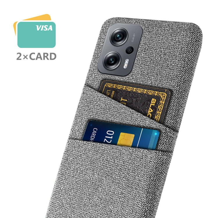 For Xiaomi Redmi Note 11T Pro Cloth Texture Card Slot PC+Nylon Phone Case
