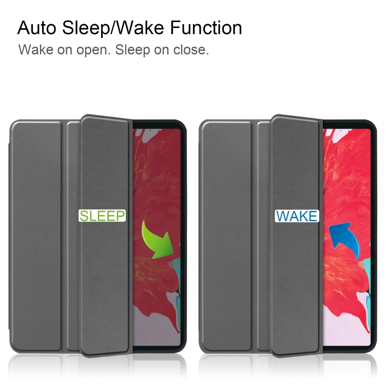 For iPad Pro 11 inch 2020 Custer Pattern TPU Smart Tablet Holster with Sleep Function & Tri-Fold Bracket & Pen Slot