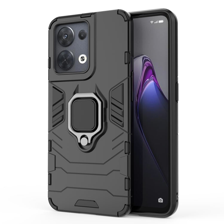 For OPPO Reno8 Shockproof PC + TPU Protective Phone Case with Magnetic Ring Holder