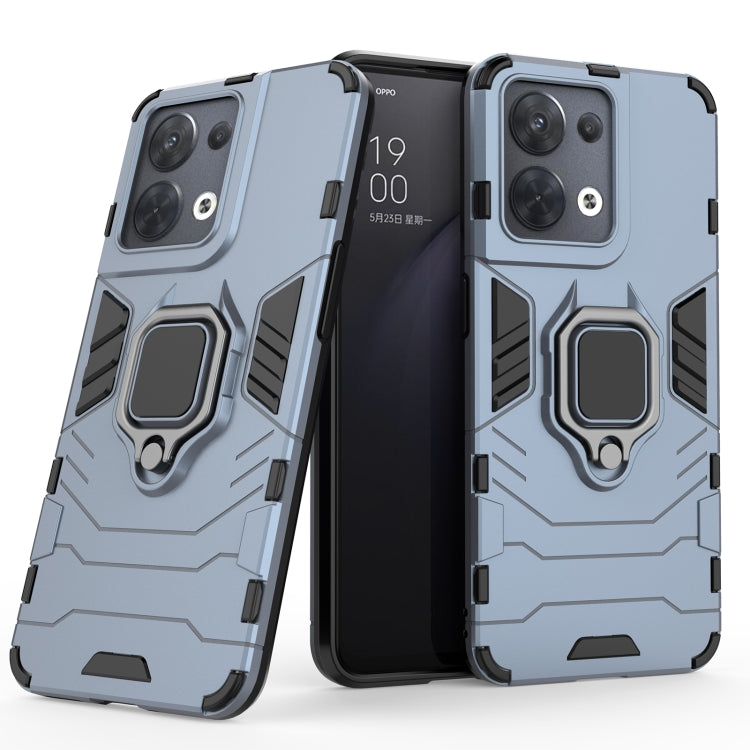For OPPO Reno8 Shockproof PC + TPU Protective Phone Case with Magnetic Ring Holder