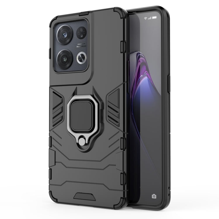 For OPPO Reno8 Pro Shockproof PC + TPU Protective Phone Case with Magnetic Ring Holder