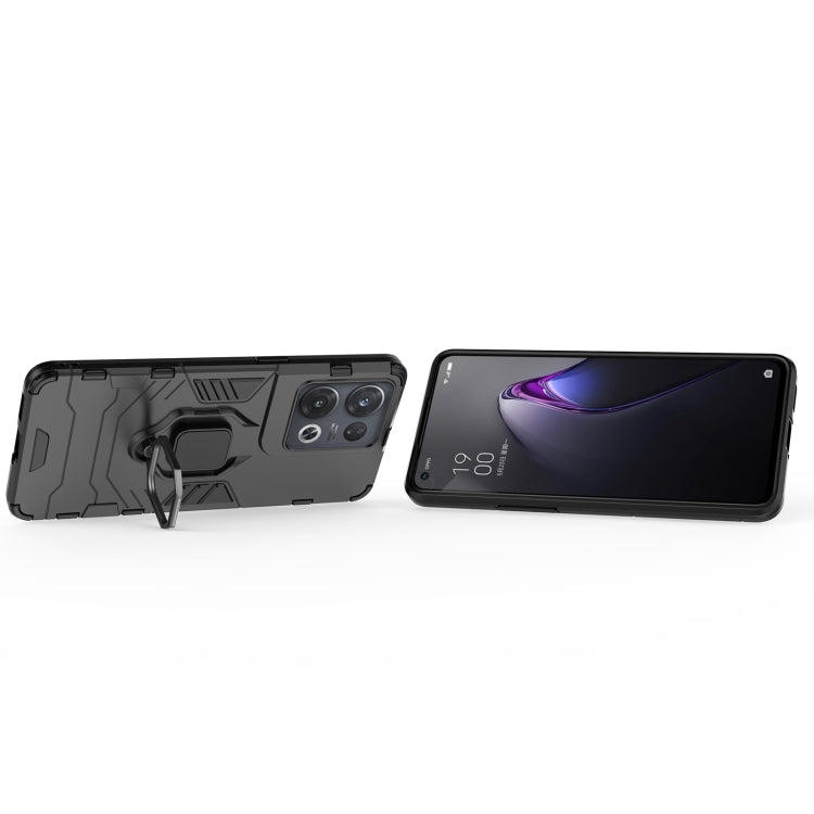 For OPPO Reno8 Pro Shockproof PC + TPU Protective Phone Case with Magnetic Ring Holder
