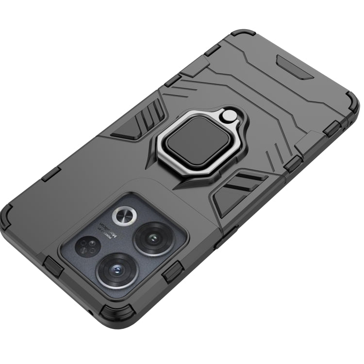 For OPPO Reno8 Pro Shockproof PC + TPU Protective Phone Case with Magnetic Ring Holder