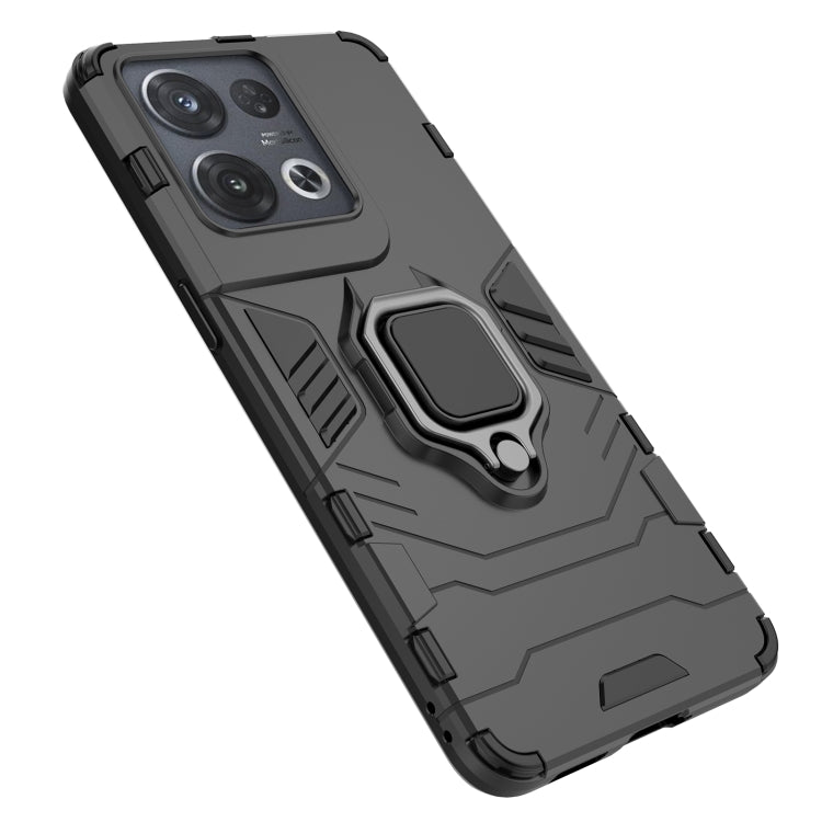 For OPPO Reno8 Pro Shockproof PC + TPU Protective Phone Case with Magnetic Ring Holder