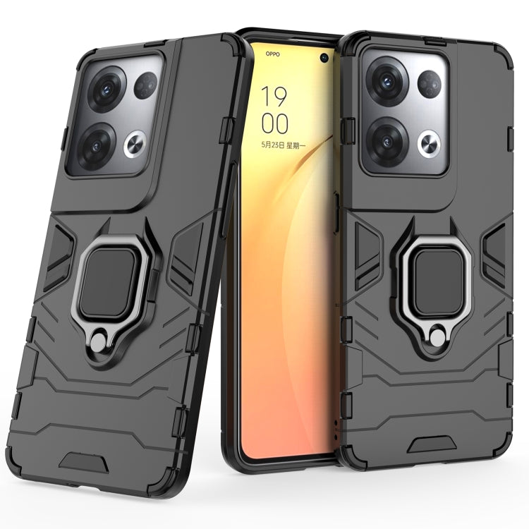 For OPPO Reno8 Pro+ Shockproof PC + TPU Protective Phone Case with Magnetic Ring Holder