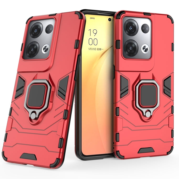 For OPPO Reno8 Pro+ Shockproof PC + TPU Protective Phone Case with Magnetic Ring Holder