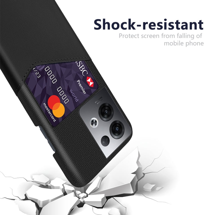 For OPPO Reno8 Pro+ Cloth Texture Card Slot PC + PU Phone Case