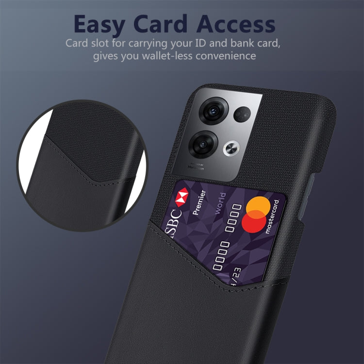 For OPPO Reno8 Pro+ Cloth Texture Card Slot PC + PU Phone Case