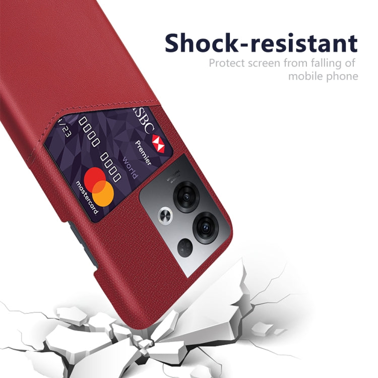 For OPPO Reno8 Pro+ Cloth Texture Card Slot PC + PU Phone Case