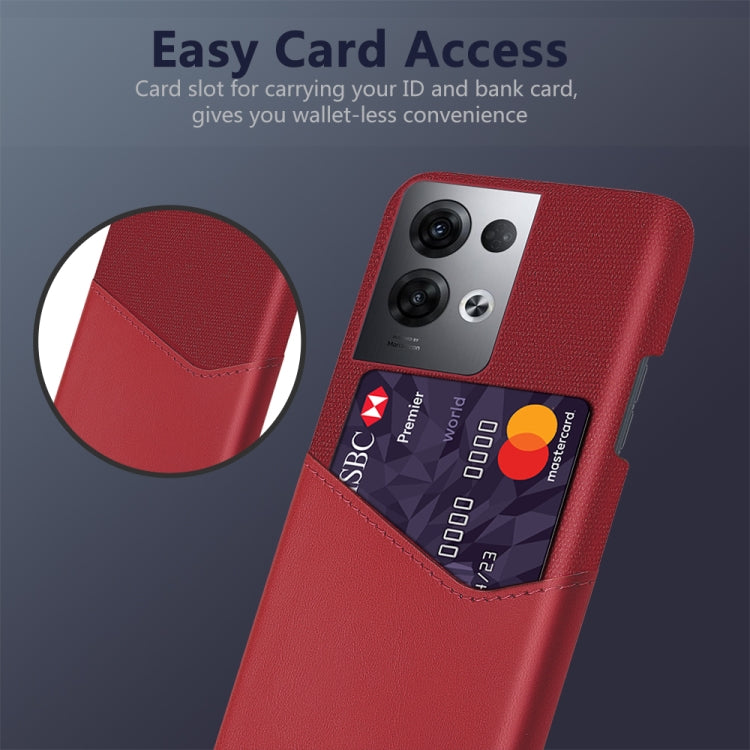 For OPPO Reno8 Pro+ Cloth Texture Card Slot PC + PU Phone Case