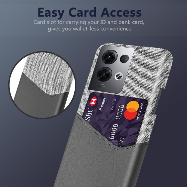 For OPPO Reno8 Pro+ Cloth Texture Card Slot PC + PU Phone Case