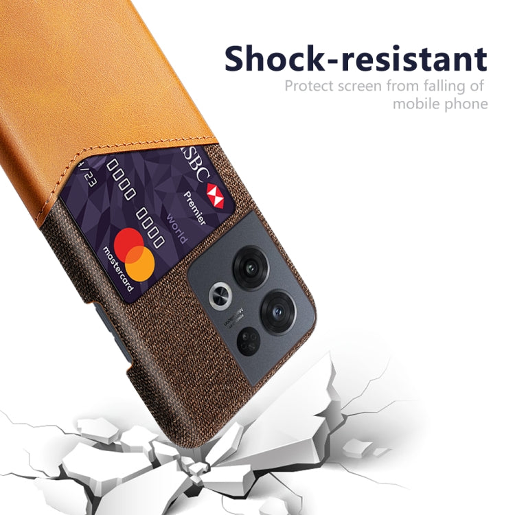 For OPPO Reno8 Pro Cloth Texture Card Slot PC + PU Phone Case