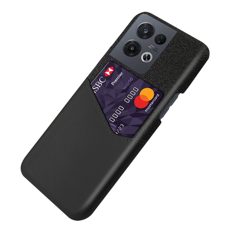For OPPO Reno8 Pro Cloth Texture Card Slot PC + PU Phone Case