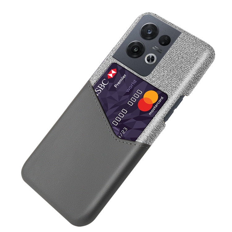 For OPPO Reno8 Pro Cloth Texture Card Slot PC + PU Phone Case