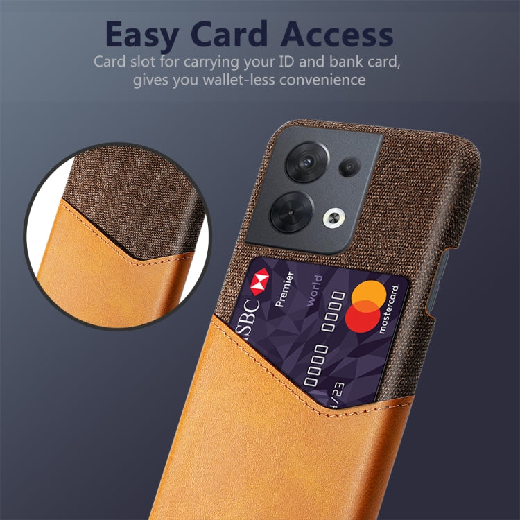 For OPPO Reno8 Cloth Texture Card Slot PC + PU Phone Case