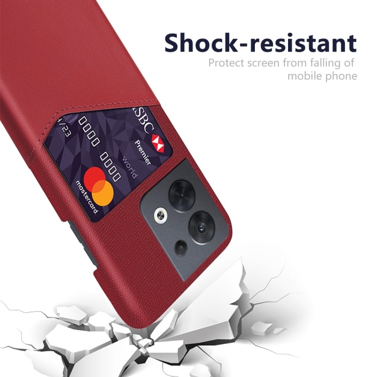 For OPPO Reno8 Cloth Texture Card Slot PC + PU Phone Case