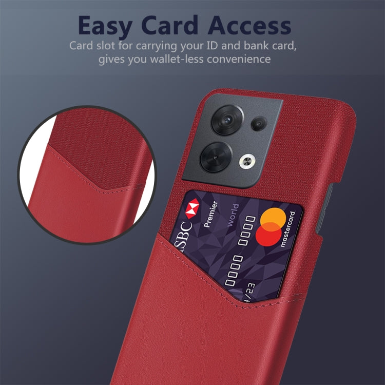 For OPPO Reno8 Cloth Texture Card Slot PC + PU Phone Case