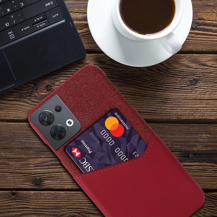 For OPPO Reno8 Cloth Texture Card Slot PC + PU Phone Case