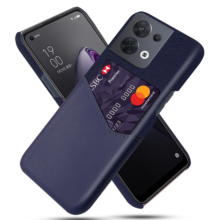 For OPPO Reno8 Cloth Texture Card Slot PC + PU Phone Case