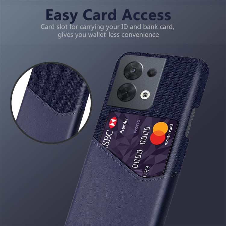 For OPPO Reno8 Cloth Texture Card Slot PC + PU Phone Case