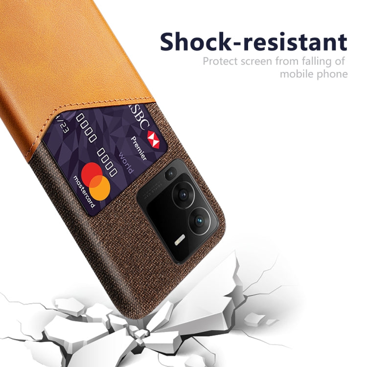 For vivo S15 Pro Cloth Texture Card Slot PC + PU Phone Case