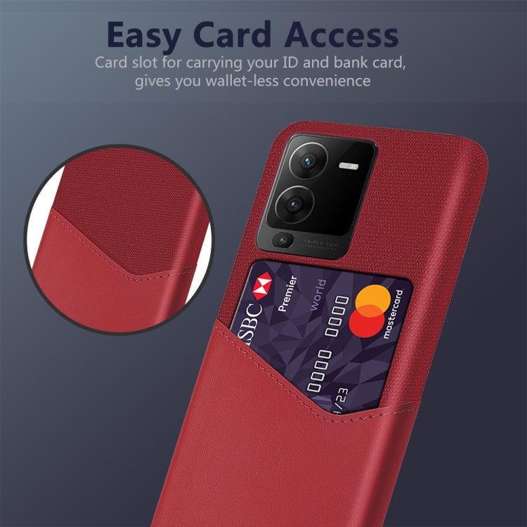 For vivo S15 Pro Cloth Texture Card Slot PC + PU Phone Case