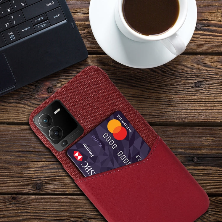 For vivo S15 Pro Cloth Texture Card Slot PC + PU Phone Case