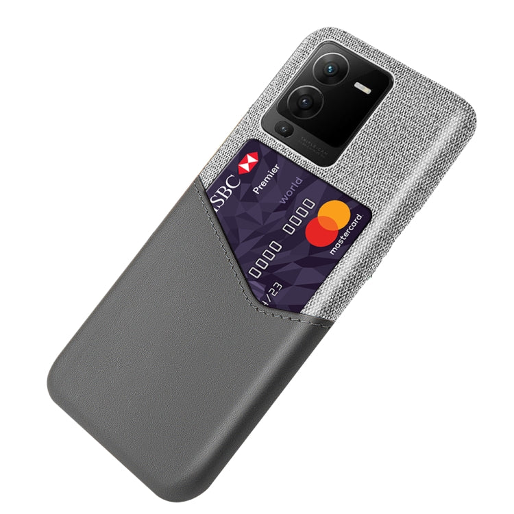 For vivo S15 Cloth Texture Card Slot PC + PU Phone Case