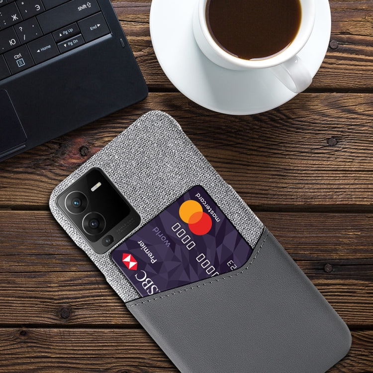 For vivo S15 Cloth Texture Card Slot PC + PU Phone Case