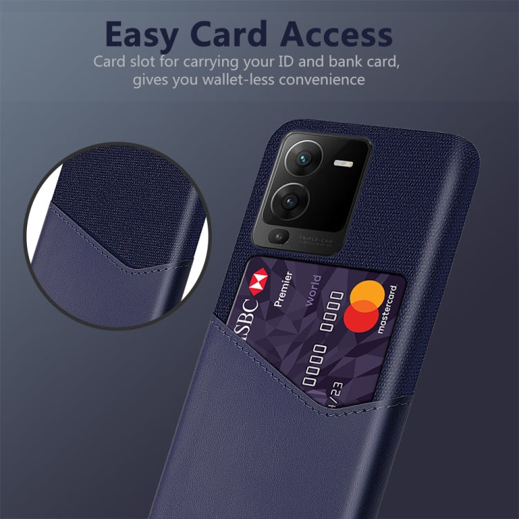 For vivo S15 Cloth Texture Card Slot PC + PU Phone Case