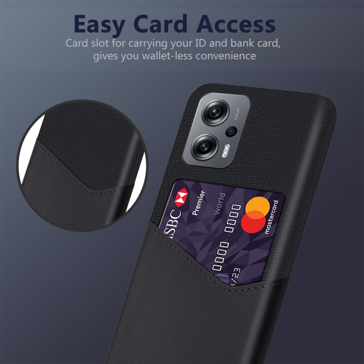 For Xiaomi Redmi Note 11T Pro+ Cloth Texture Card Slot PC + PU Phone Case