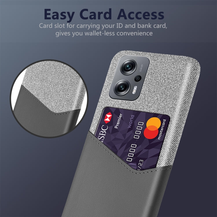 For Xiaomi Redmi Note 11T Pro Cloth Texture Card Slot PC + PU Phone Case