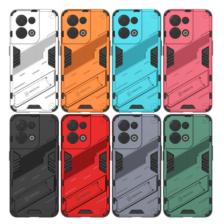 For OPPO Reno8 Punk Armor 2 in 1 PC + TPU Shockproof Phone Case with Invisible Holder