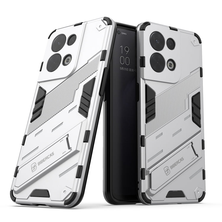 For OPPO Reno8 Punk Armor 2 in 1 PC + TPU Shockproof Phone Case with Invisible Holder