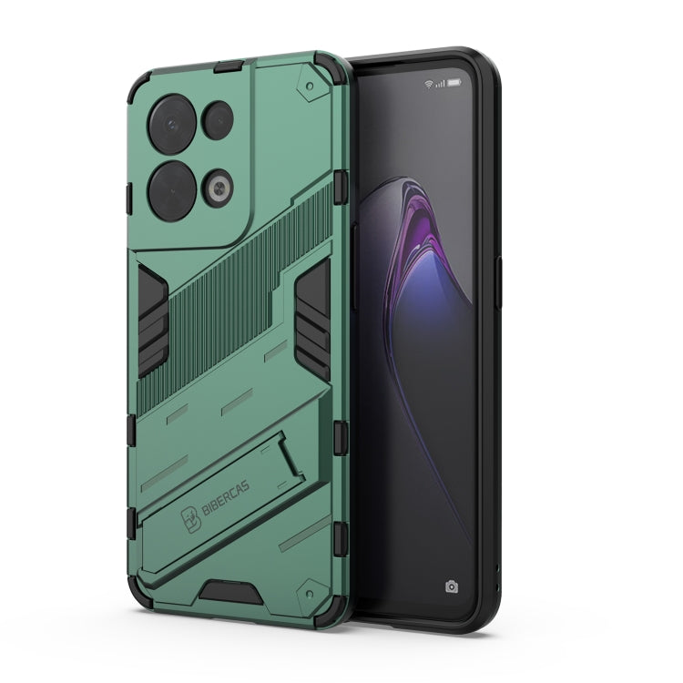 For OPPO Reno8 Punk Armor 2 in 1 PC + TPU Shockproof Phone Case with Invisible Holder