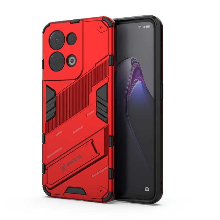 For OPPO Reno8 Punk Armor 2 in 1 PC + TPU Shockproof Phone Case with Invisible Holder