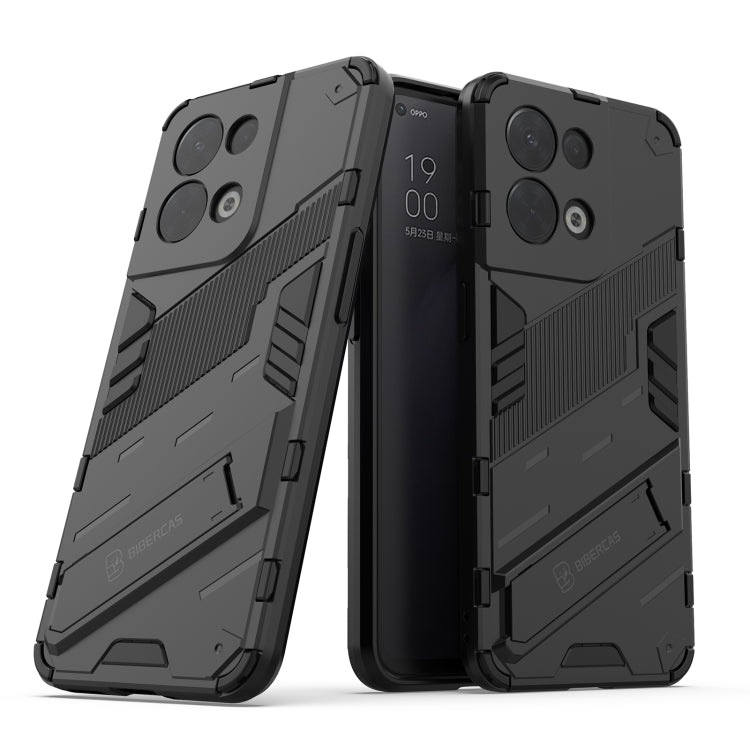 For OPPO Reno8 Punk Armor 2 in 1 PC + TPU Shockproof Phone Case with Invisible Holder