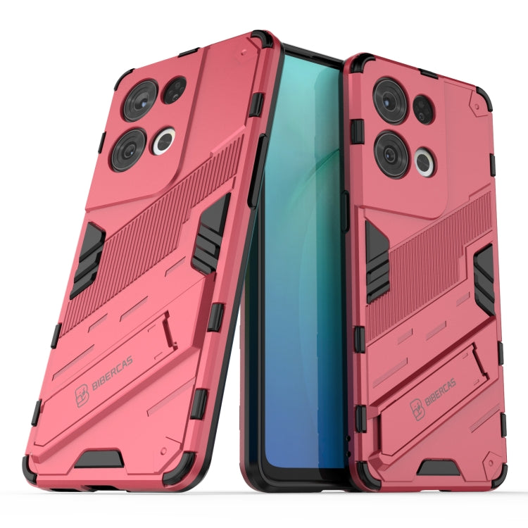 For OPPO Reno8 Pro Punk Armor 2 in 1 PC + TPU Shockproof Phone Case with Invisible Holder