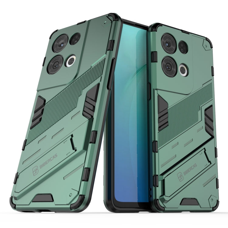 For OPPO Reno8 Pro Punk Armor 2 in 1 PC + TPU Shockproof Phone Case with Invisible Holder