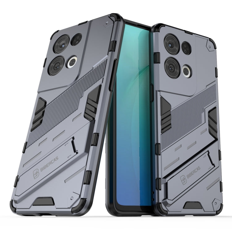For OPPO Reno8 Pro Punk Armor 2 in 1 PC + TPU Shockproof Phone Case with Invisible Holder