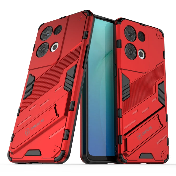 For OPPO Reno8 Pro Punk Armor 2 in 1 PC + TPU Shockproof Phone Case with Invisible Holder